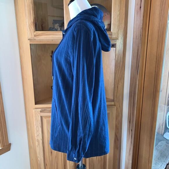 On the Byas Pullover Jacket with Hood-Striped Sz M - Picture 3 of 7